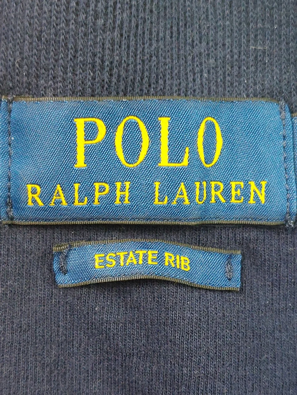 Polo Ralph Lauren Estate Rib Shirt Mens Large Blue 1/4 Zip Pullover Long Sleeve